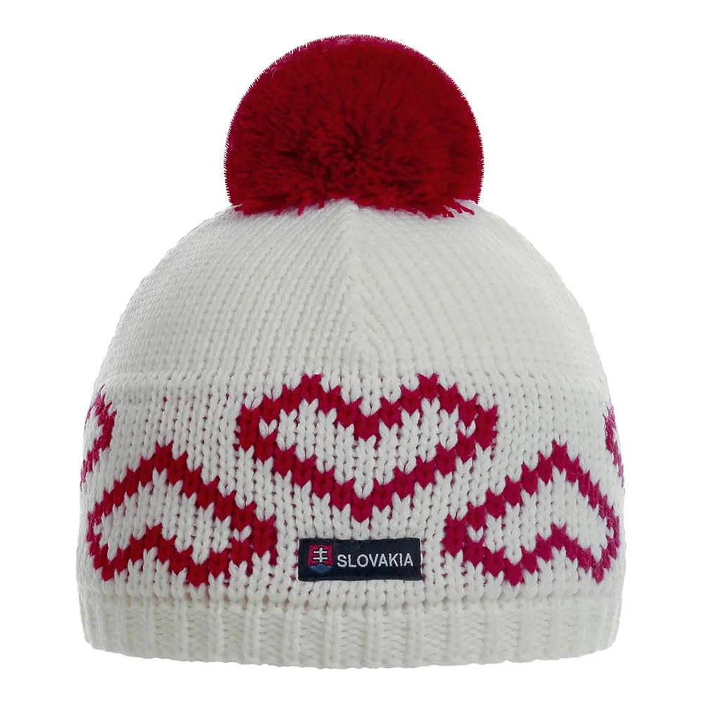 SportCool cappello a calza da donna con pon pon e disegno di Čičmany (285)
