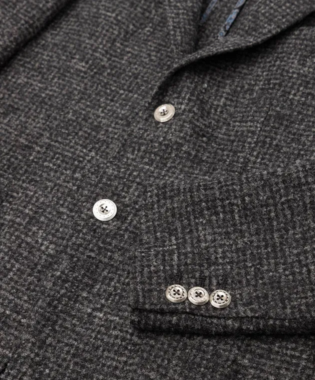 Stefano Ricci Blazer da bambino in lana fantasia grigio scuro Y1RSGD2200WPC01A