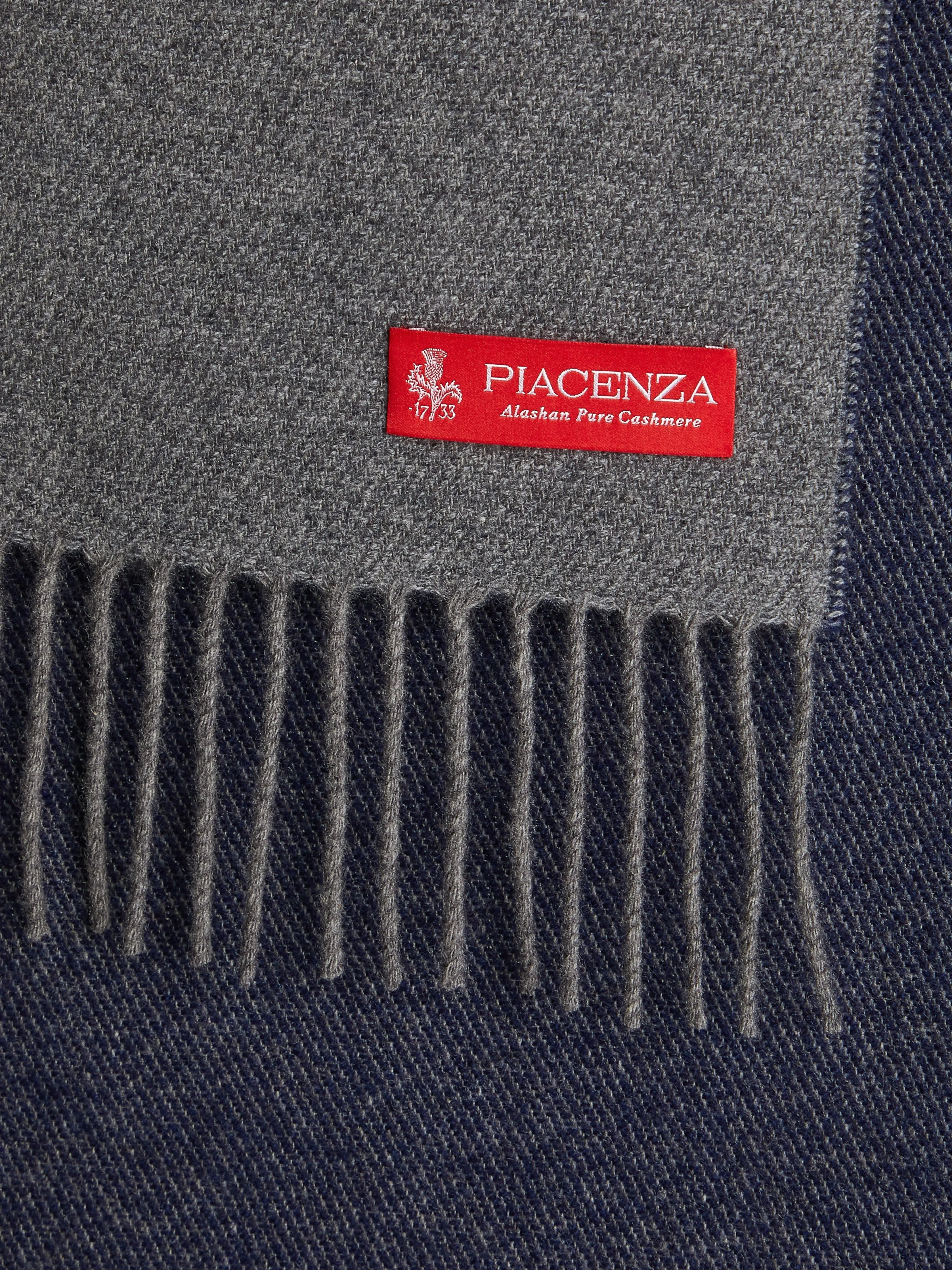 Supreme sciarpa con frange bicolore grigio blu
