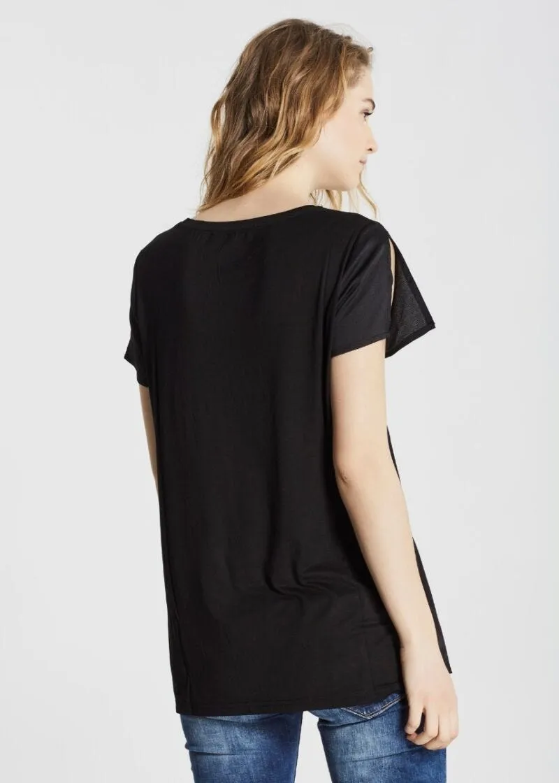 T-shirt over con strass