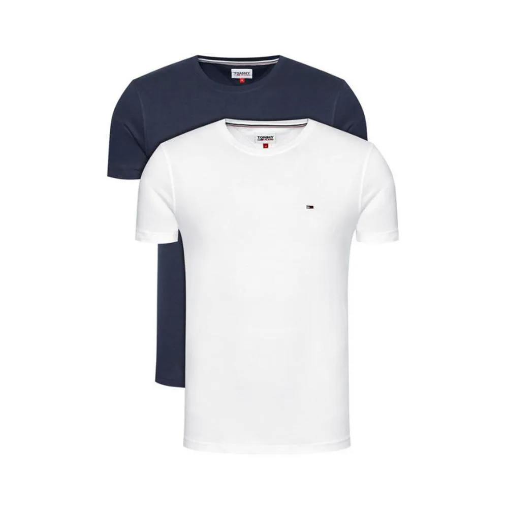  T-SHIRT TOMMY HILFIGER. BIANCO/BLU, 2PZ 