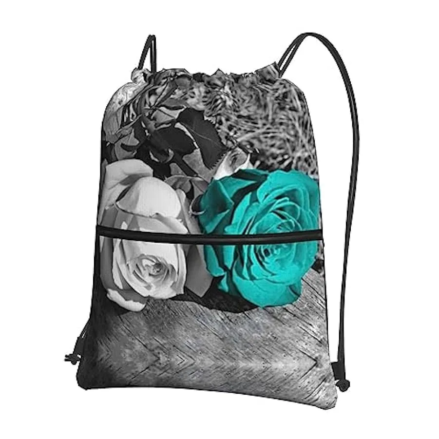 TEMKIN Green Frog Zaino con coulisse con cerniera, borsa zaino impermeabile regolabile, progettato per sport fitness, campeggio 