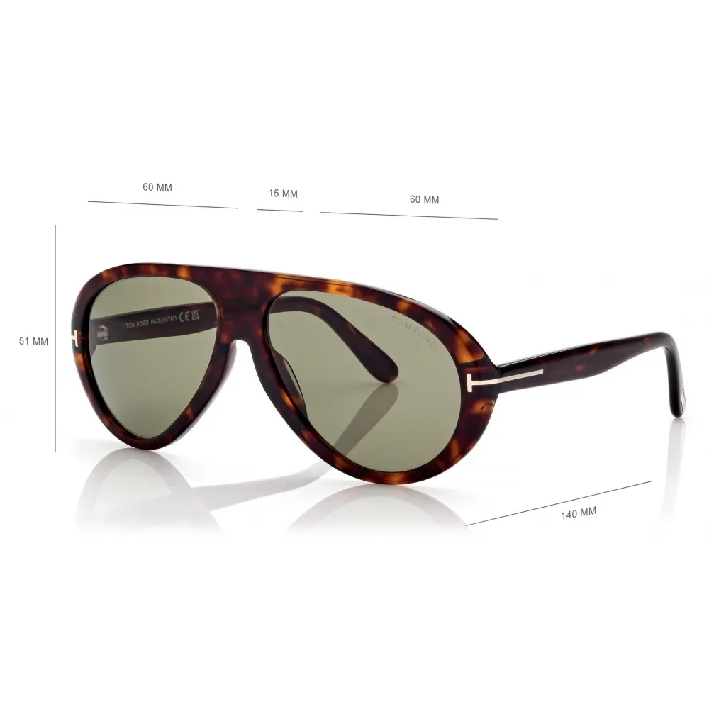 Tom Ford - Camillo Sunglasses - Occhiali da Sole Pilota - Havana Scuro - FT0988 - Occhiali da Sole - Tom Ford Eyewear