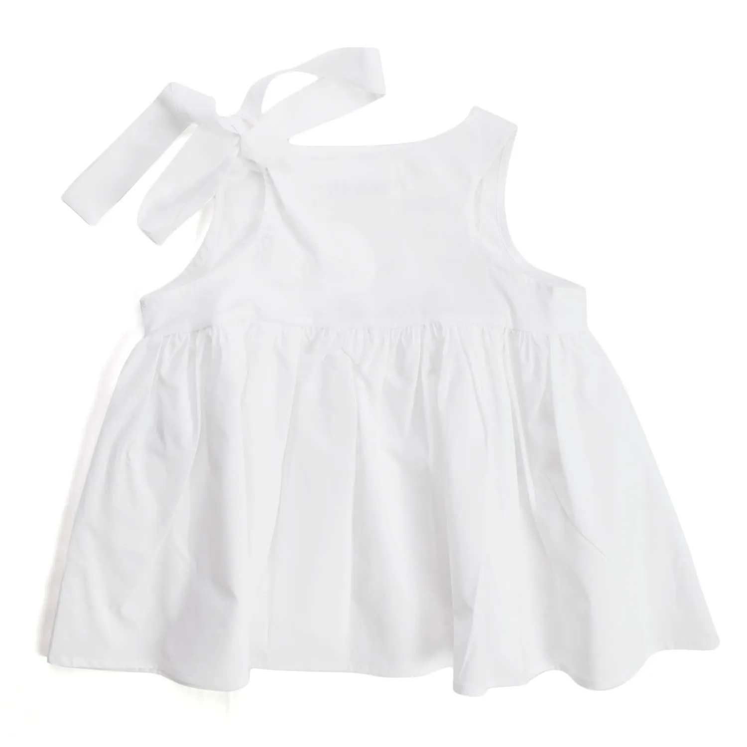 Top Bianco Con Fiocco Bambina E Teenager
