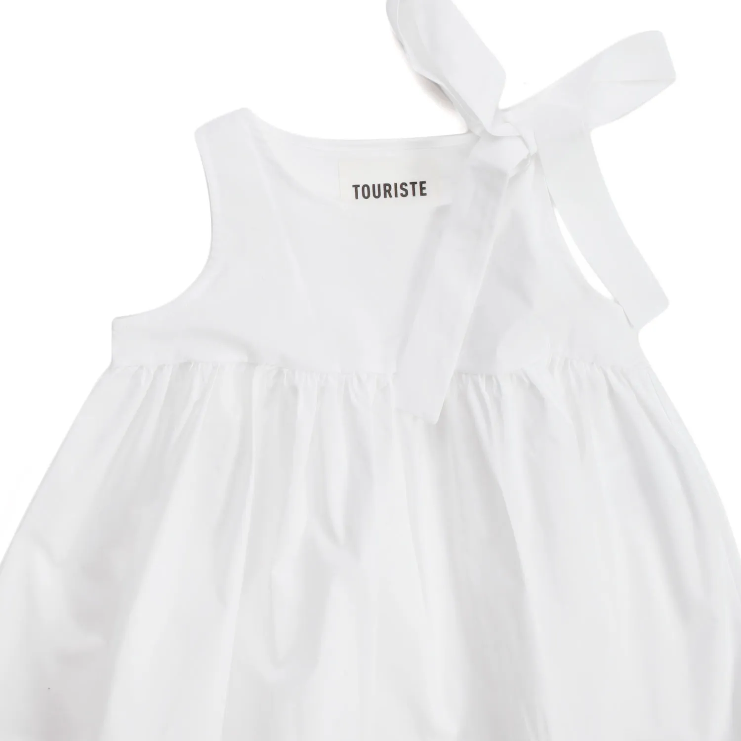 Top Bianco Con Fiocco Bambina E Teenager