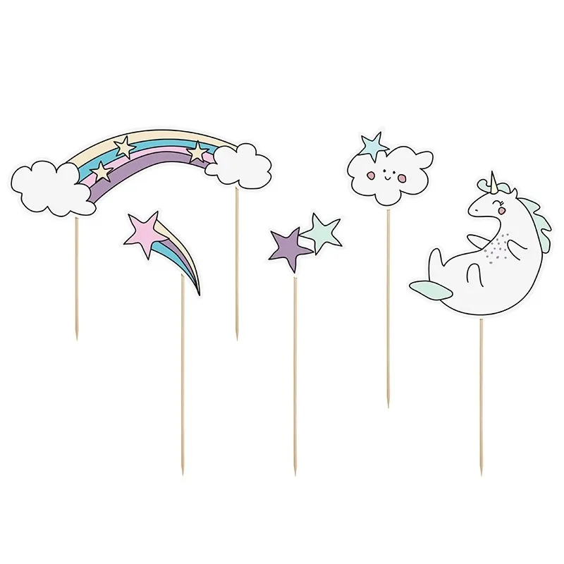 Topper per torta Unicorno - 5 unità