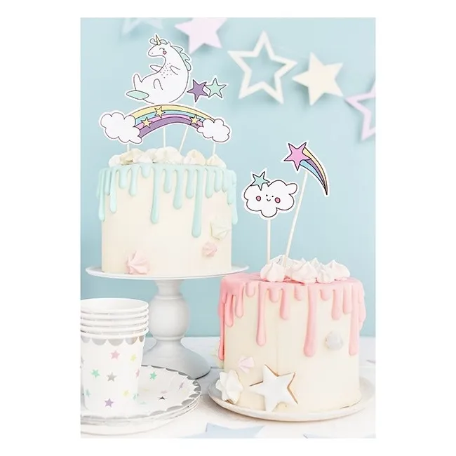 Topper per torta Unicorno - 5 unità