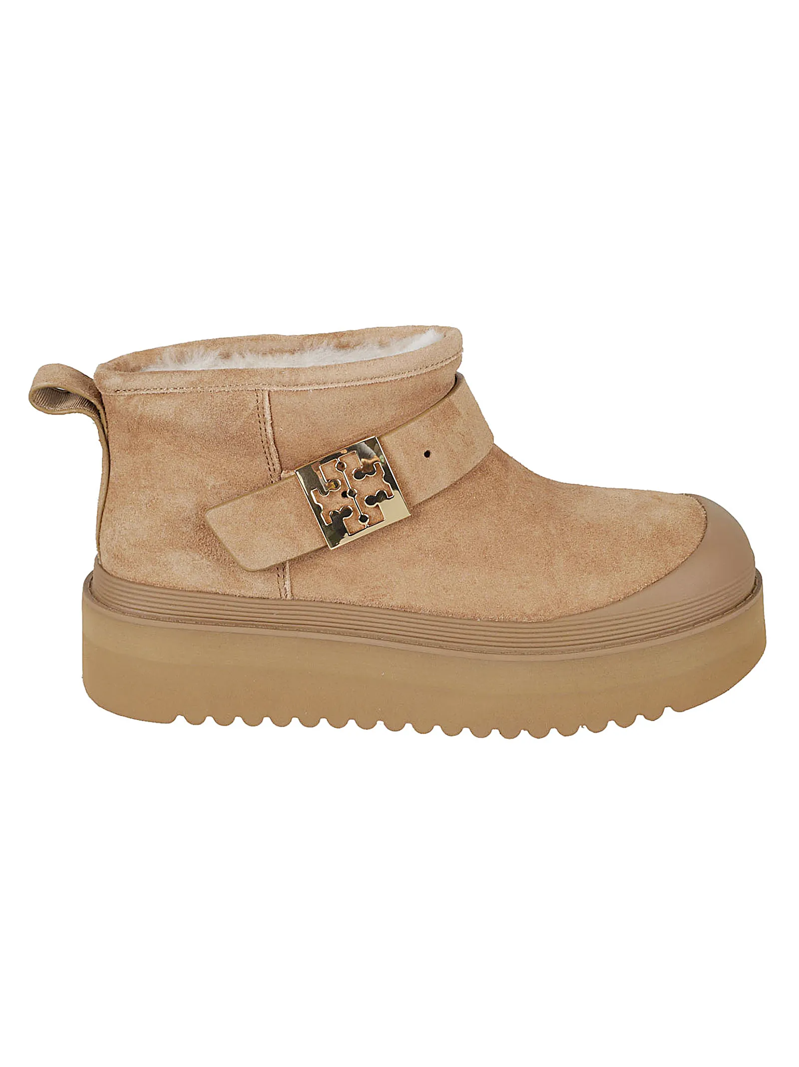 TORY BURCHMELLOW SHEARLING PLATFORM BOOT LIGHT CHESTNUT / GOLD