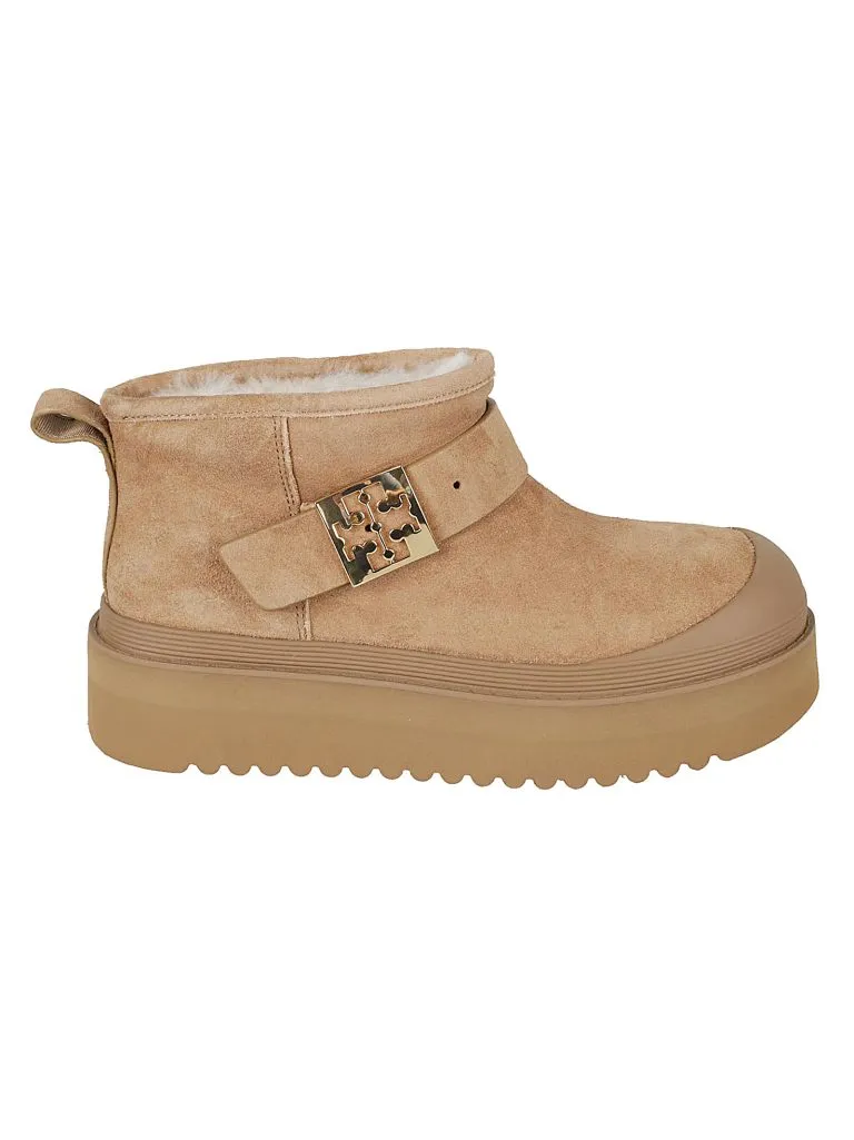 TORY BURCHMELLOW SHEARLING PLATFORM BOOT LIGHT CHESTNUT / GOLD