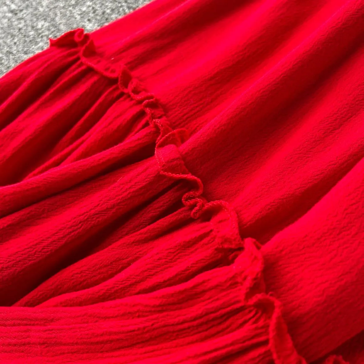 Vestito estivo da Boho per le donne Maxi ricamo rosso Indie Folk Party Big Swing Abiti in chiffon 2023 New Fanshion Beach Vaca