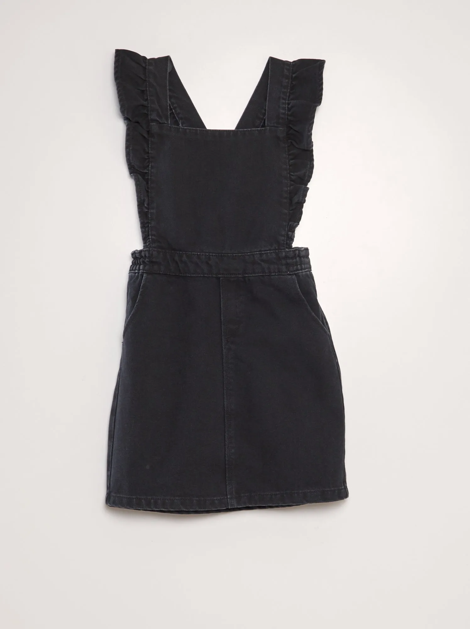 Vestito salopette in jeans - NERO