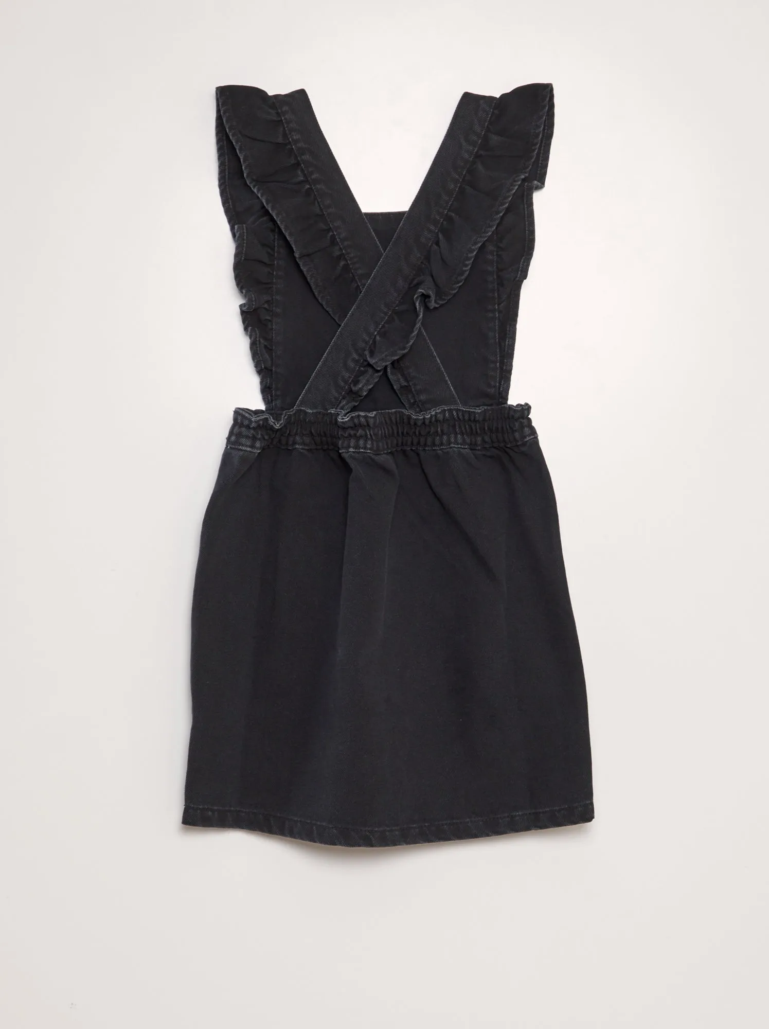 Vestito salopette in jeans - NERO